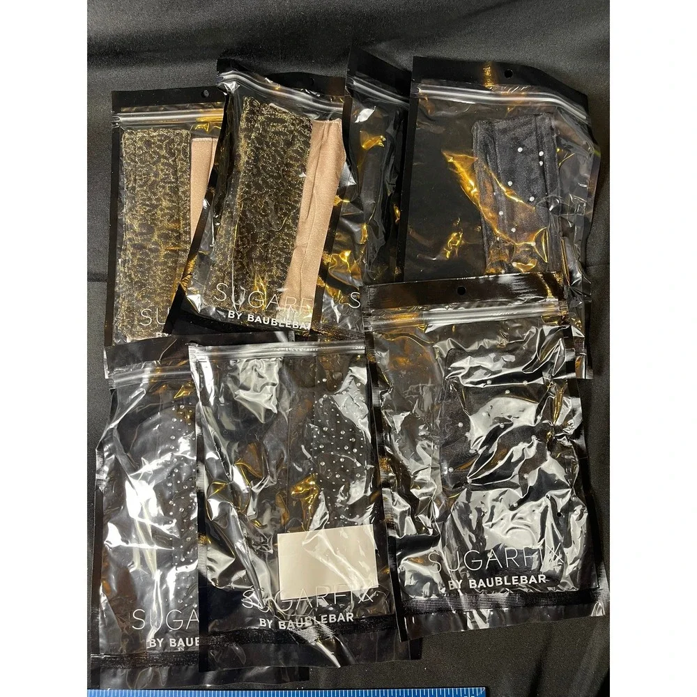 Sugarfix by BaubleBar Face Mask Lot 6 Pack Rhinestone Leopard‎ Gold Black New
